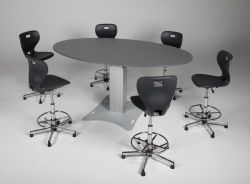 Besprechungstisch - oval, el. hhenverstellbar