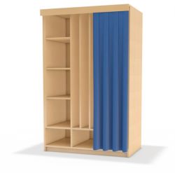 Liegepolsterschrank mit Trennwnden und Vorhang - Korpusbauweise