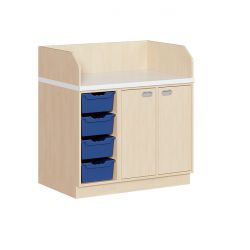 Wickelkommode mit 4 ErgoTrayboxen und 2 T�ren