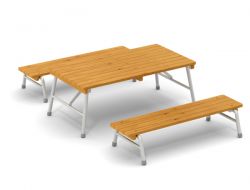 2er Set: Outdoor-Bank 120 cm, stapelbar