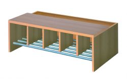 Garderobenbank mit Sitztiefenverl�ngerung, schwer entflammbar