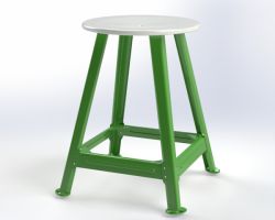 Bandstahlhocker mit Stahl-Sitzteller, 4-beinig