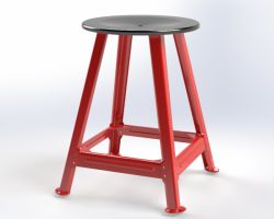 Bandstahlhocker mit Stahl-Sitzteller, 4-beinig