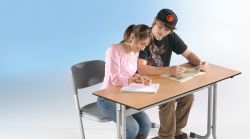 Klassenset: 10x Zweiersch�lertisch mit Korbablage - Modell MT + 20x Sch�lerstuhl MST 30