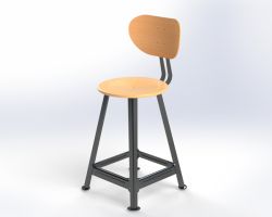 Bandstahlhocker mit R�ckenlehne, 4-beinig