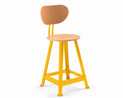 Bandstahlhocker mit R�ckenlehne, 4-beinig