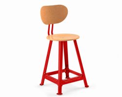 Bandstahlhocker mit R�ckenlehne, 4-beinig