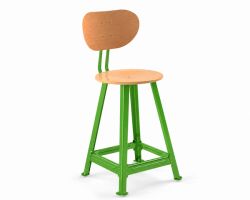 Bandstahlhocker mit R�ckenlehne, 4-beinig