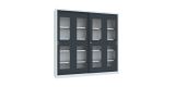 Schiebet�renschrank mit Sichtfenster