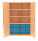 Materialschrank mit Mittelwand und 24 flachen Schben