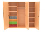 Akten / Garderobenschrank mit 16 flachen Schben