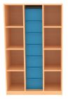 Materialschrank / Regal mit 7 hohen Schben