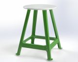 Bandstahlhocker mit Stahl-Sitzteller, 4-beinig