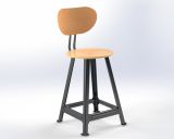 Bandstahlhocker mit R�ckenlehne, 4-beinig